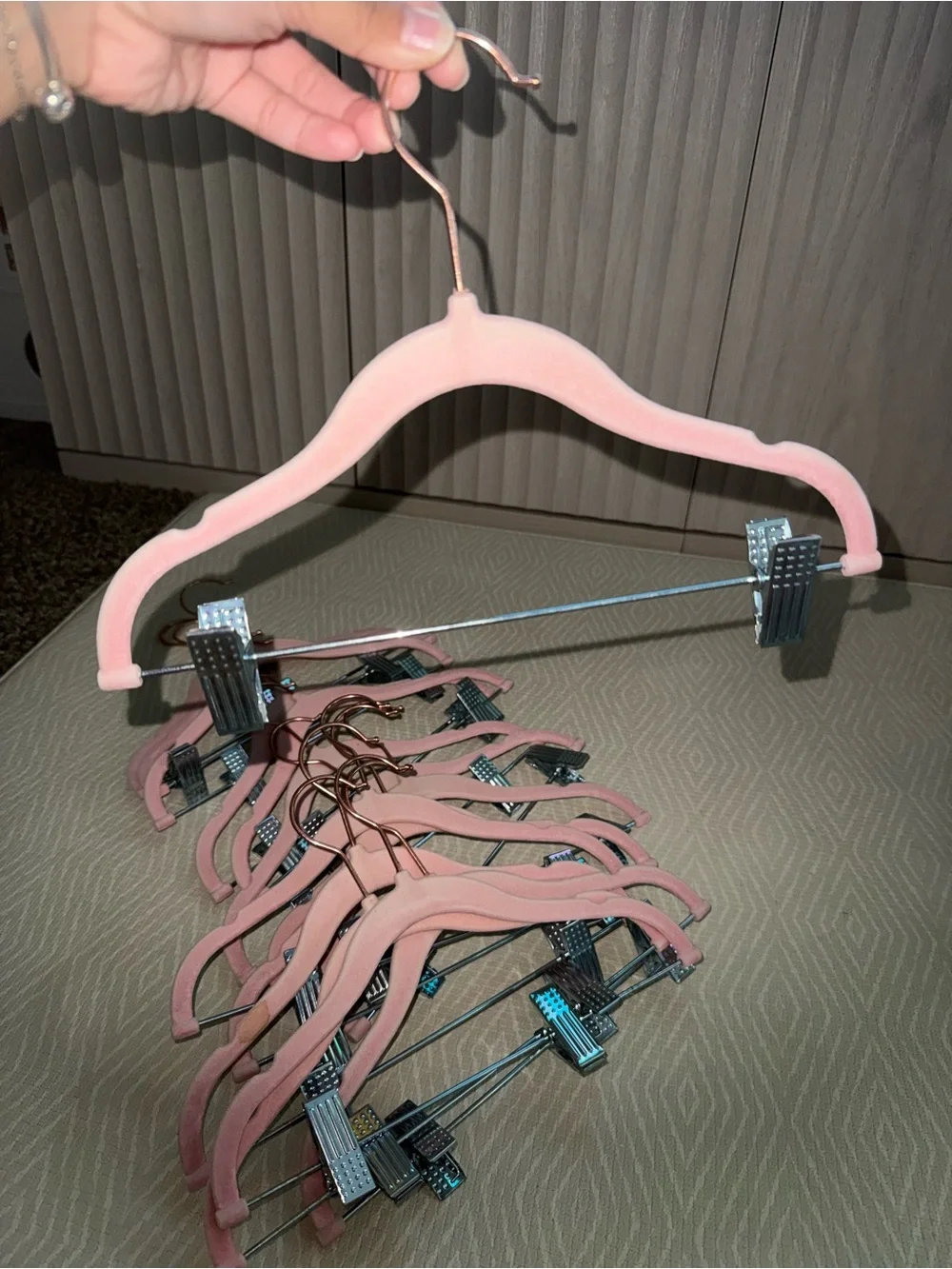 15 Count Baby/Toddler/ Kids Velvet Clip Hangers - Blush Pink Set